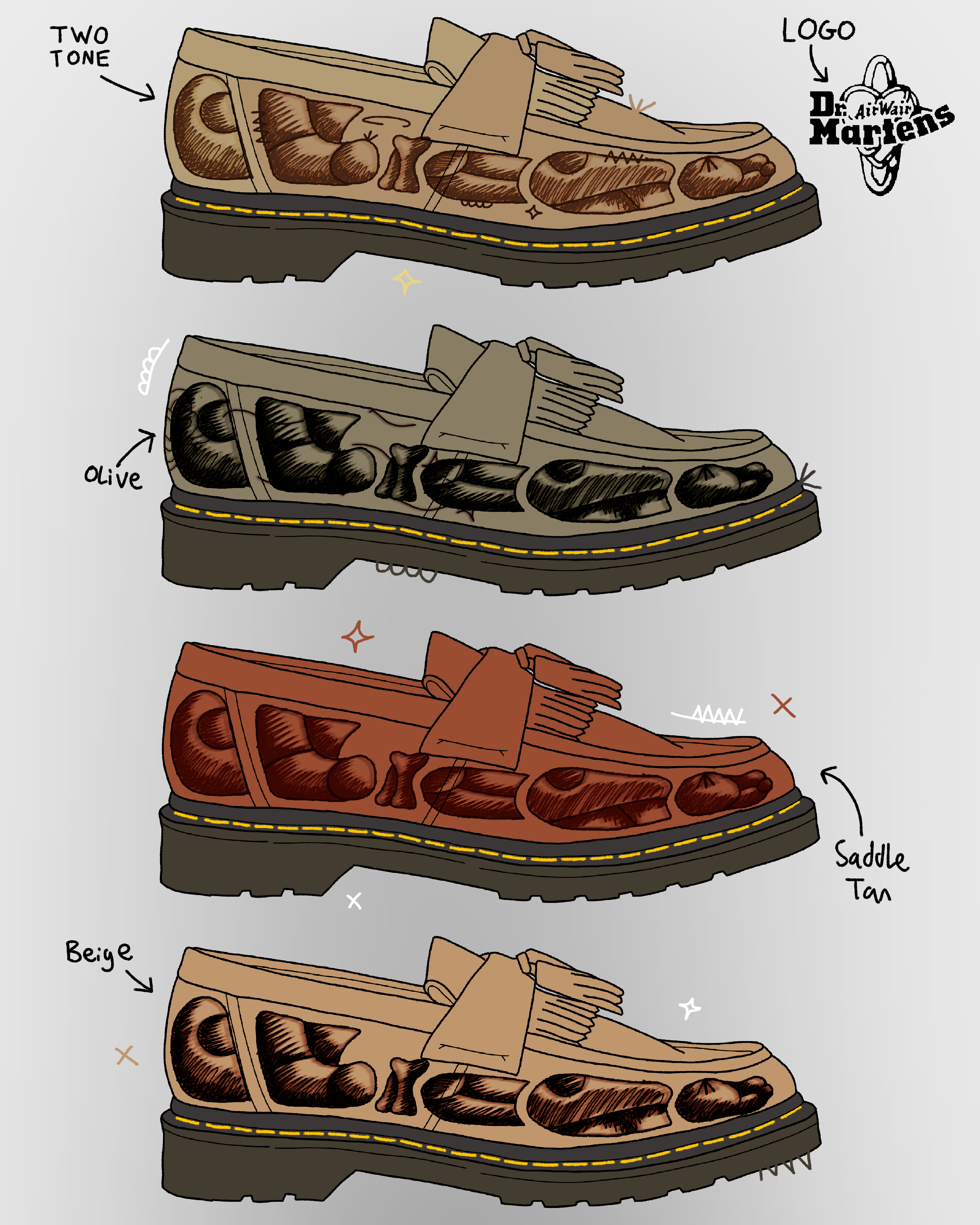 Abveallelse x Dr Martens Skeleton Loafters